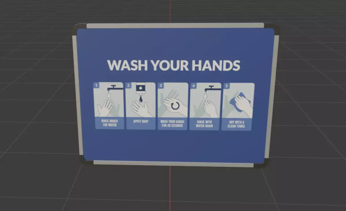 Board - Wash Hand Free low-poly 3D model