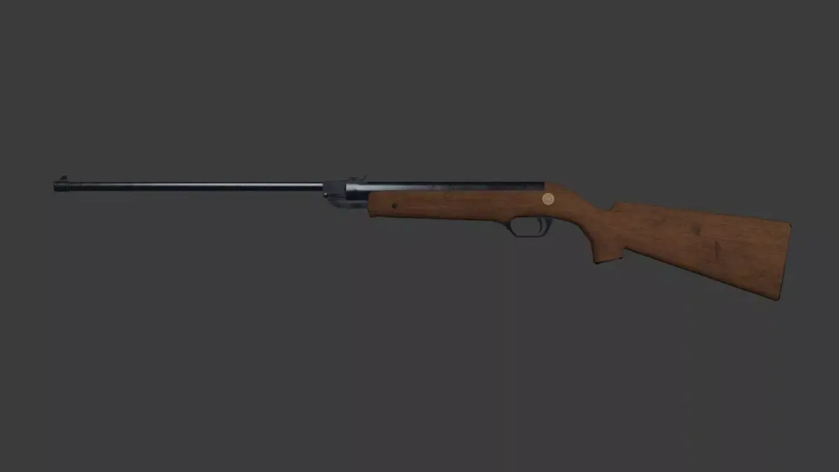 AirGun wooden rifle Low-poly 3D model Soviet Baikal Ij-22 Low-poly 3D model