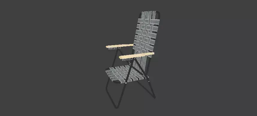 Folding Garden Chair Low Poly Outdoor Camping Seat Free low-poly 3D model