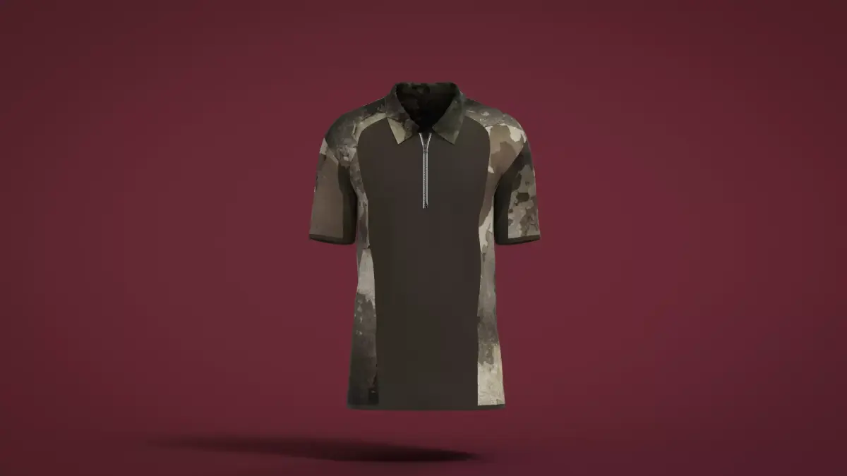 Military Outfit - T-shirt Low-poly 3D model 62