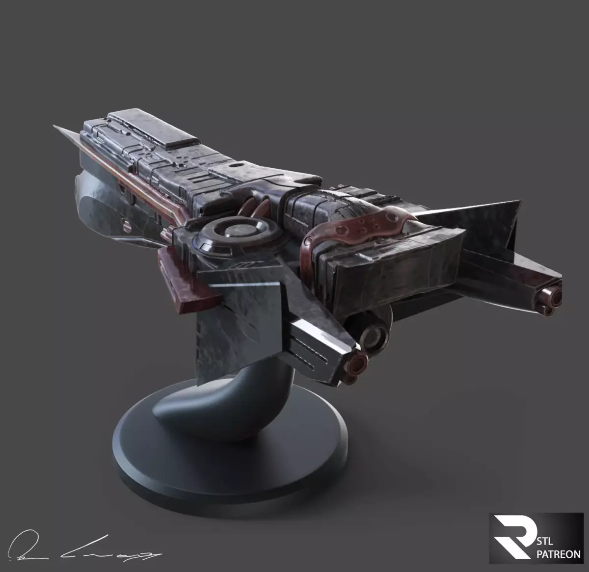 Battle Cruise Spaceship 3D print model