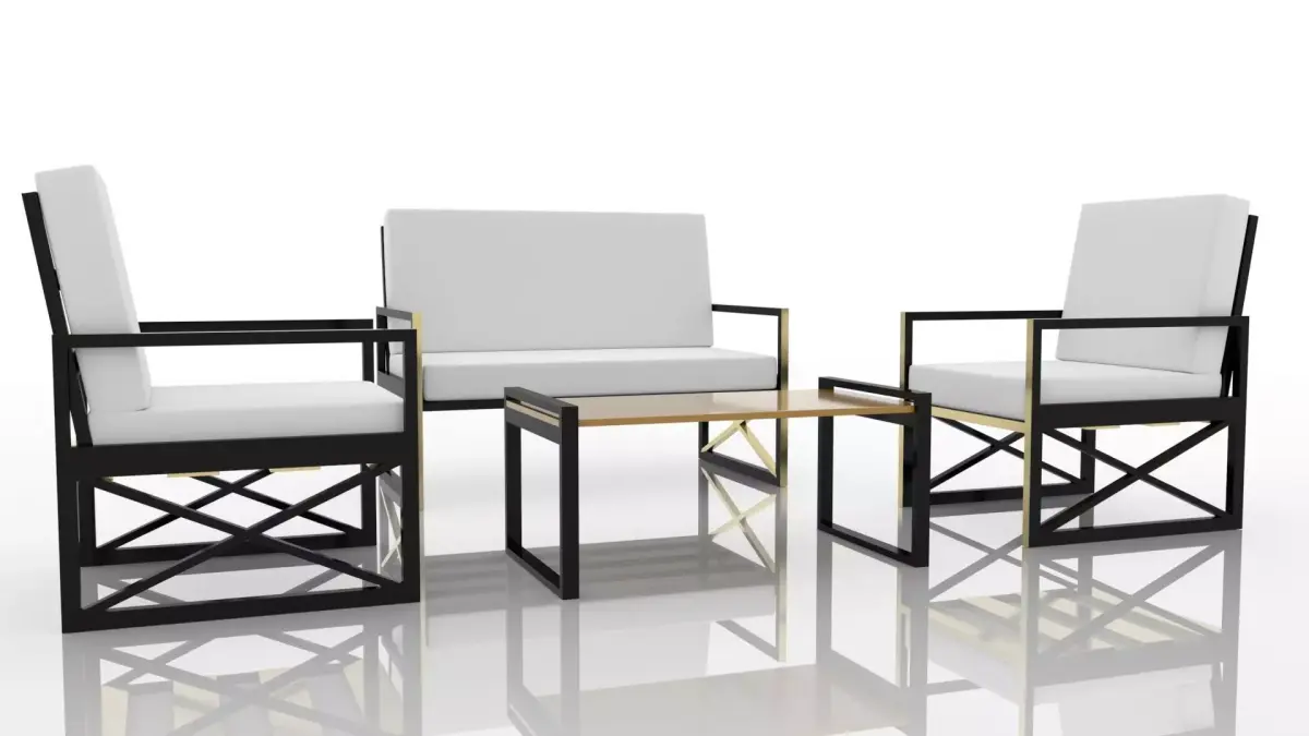 Balcony Outdoor Furniture Low-poly 3D model