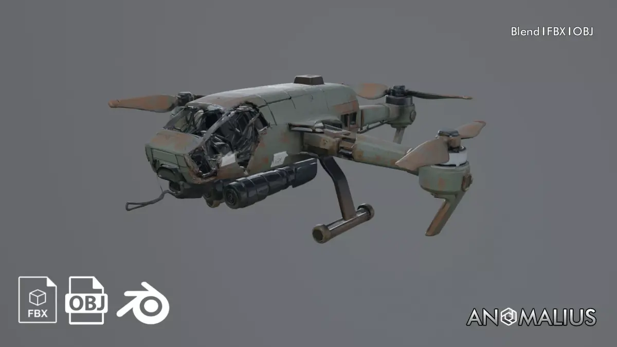 destroyed VTOL 3D model purchase