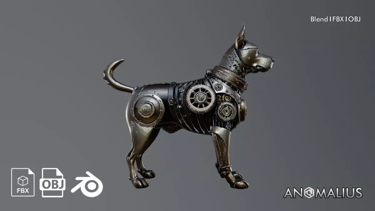 steampunk dog 3D model