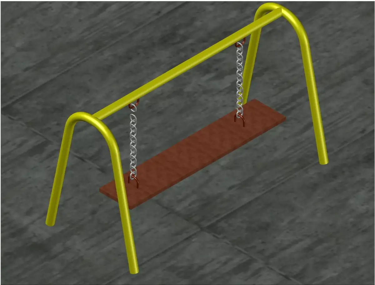 Garden swing 3D model 12