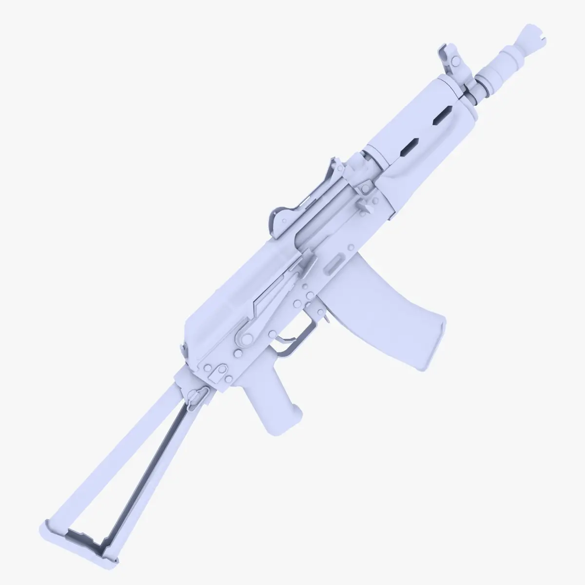 AKS-74U Submachine Gun Low-poly 3D model purchase