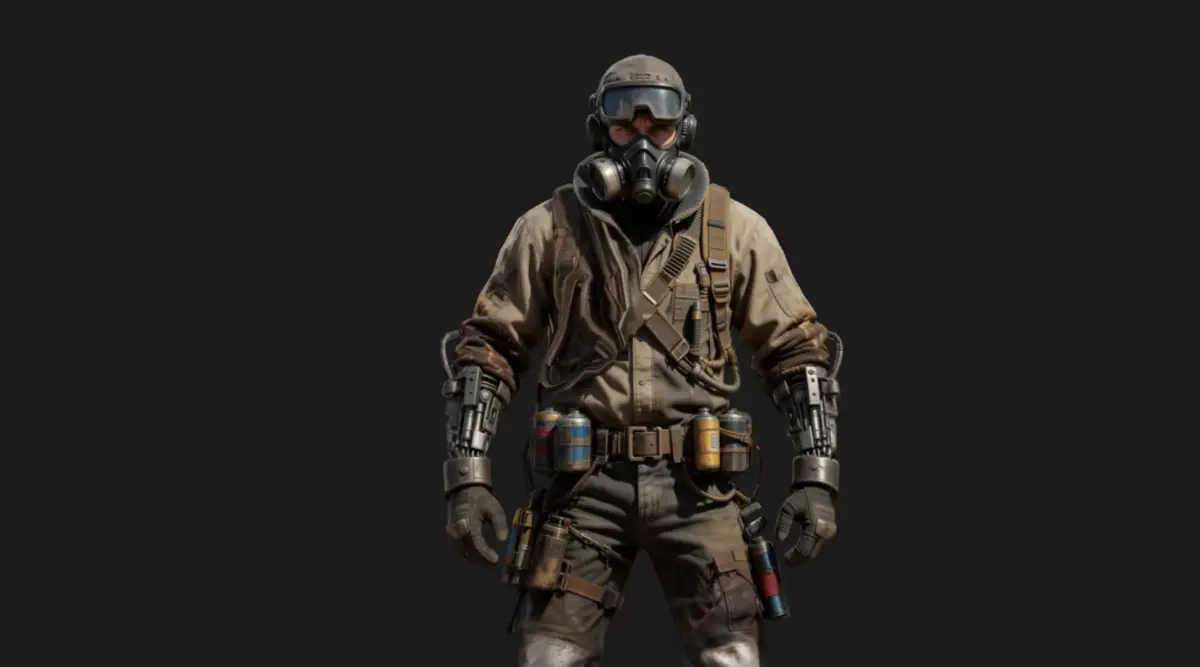 Tactical Hazmat Operator Low-poly 3D model