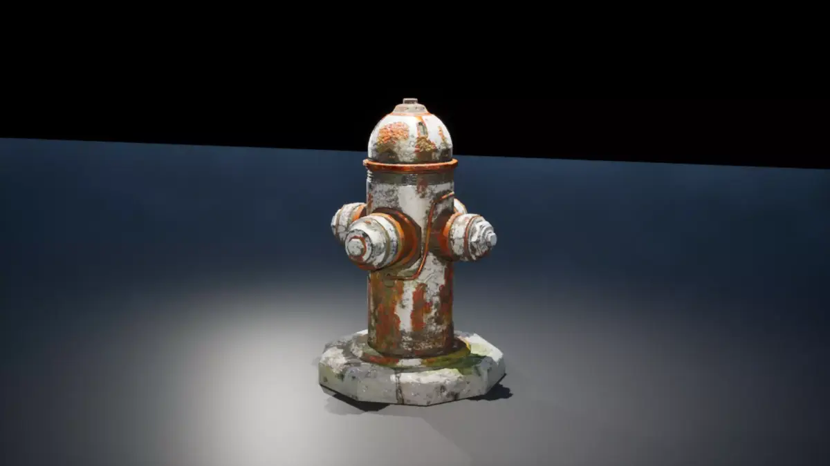 Minimal Scifi Fire Hydrant-Game Ready Low-poly 3D model