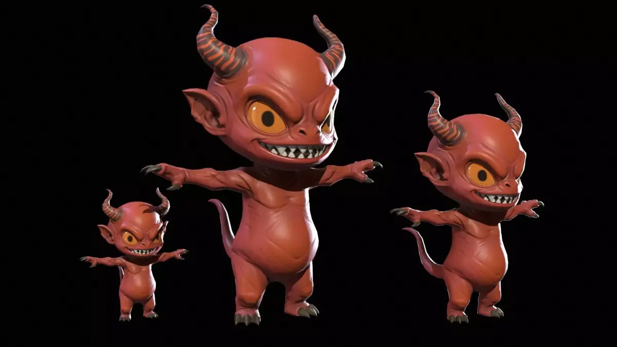 ChibiDemon3Pack1 Low-poly 3D model