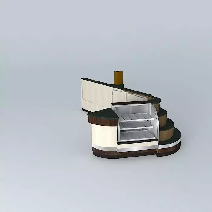 Kit kitchen with refrigerator and oven Free 3D model