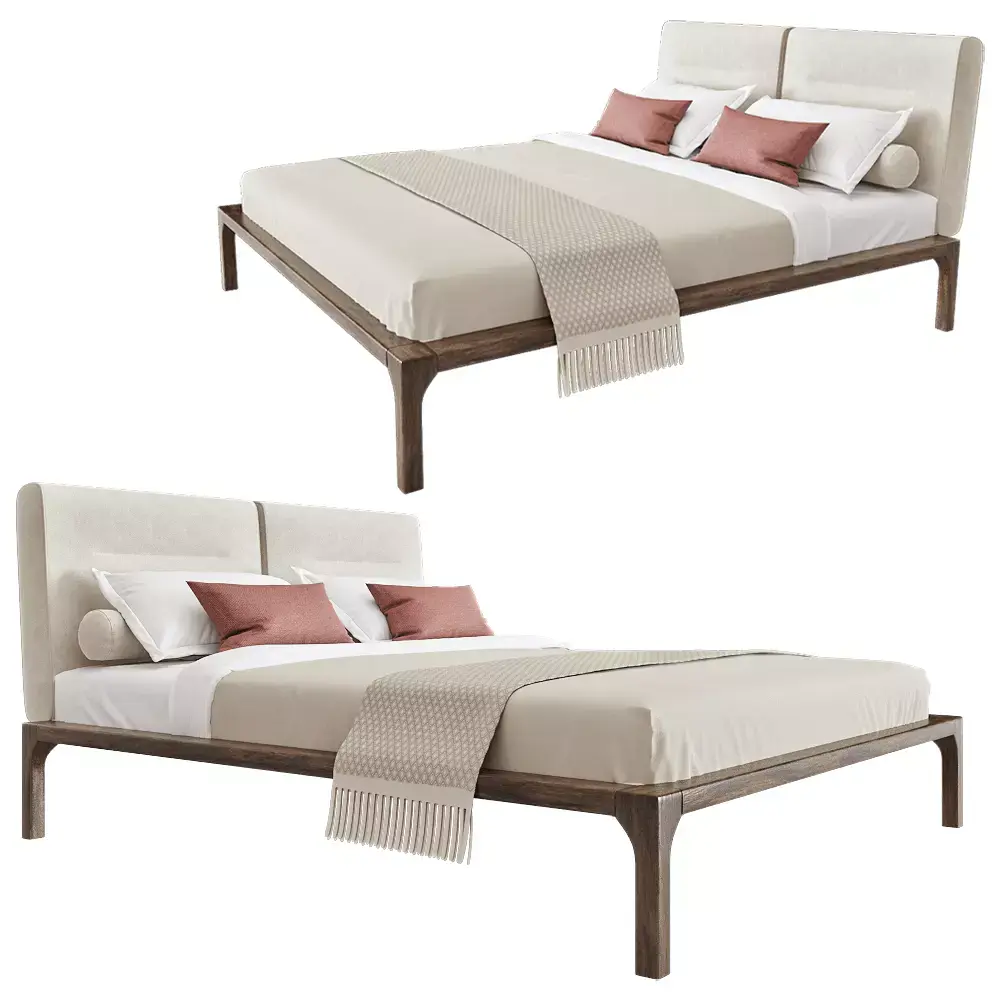 Modern style double bed Free 3D model