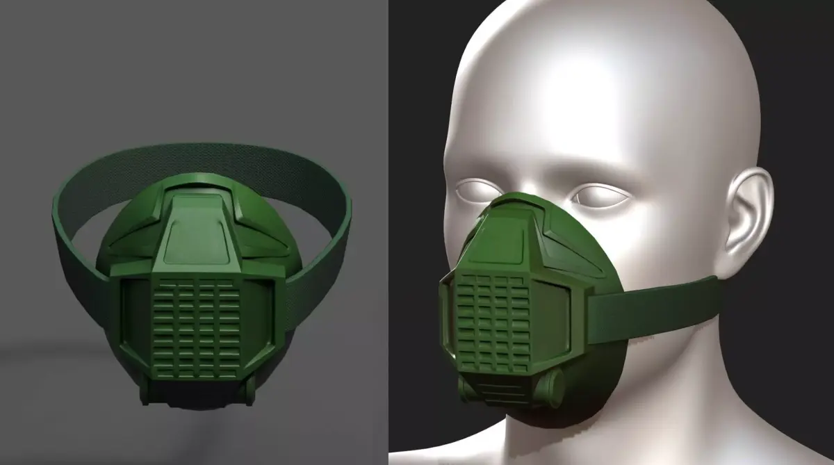 Gas mask respirator scifi fantasy  Low-poly 3D model