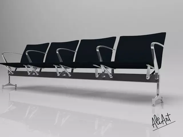Bench Waiting Free low-poly 3D model