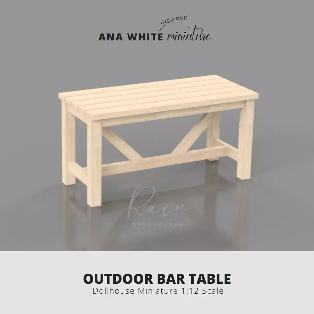 MINIATURE OUTDOOR BAR TABLE FOR 1 12 DOLLHOUSE 3D print model