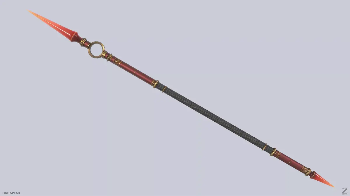Fire spear Low-poly 3D model purchase