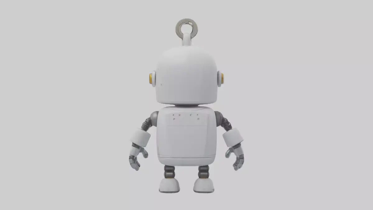 Robot keychain model Low-poly 3D model