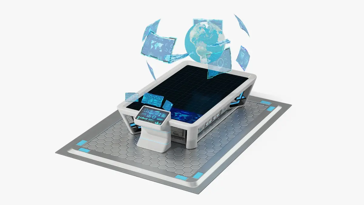 Holographic Panel with Space Battle Hologram 3D model