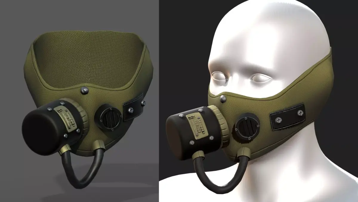 Gas mask protection scifi futuristic  Low-poly 3D model