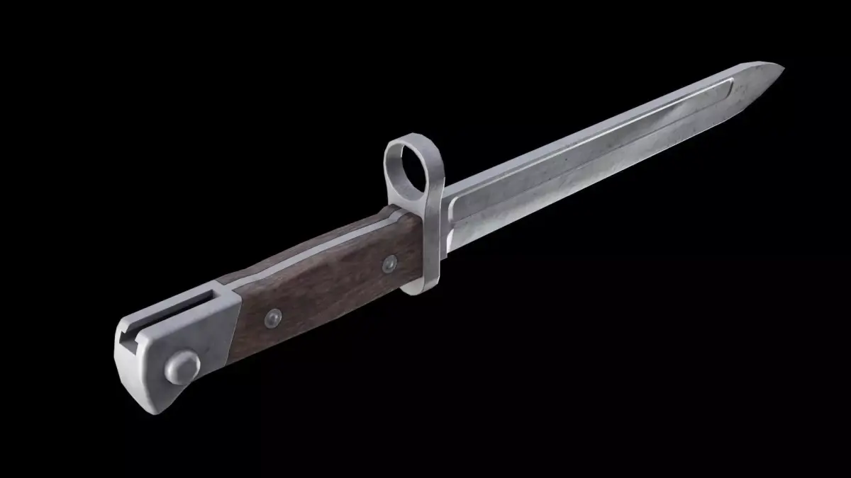 German bayonet Seitengewehr  S71 84 Low-poly 3D model