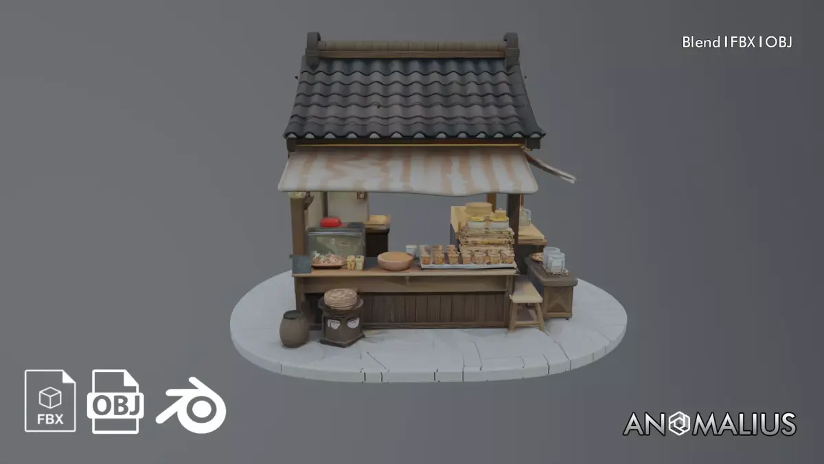 asian food vendor Free 3D model