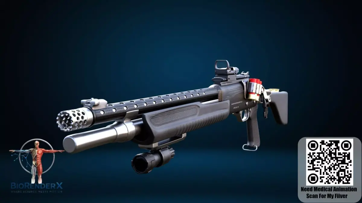 Ultra Realistic Shourt Gun High Detail Game Ready Asset Low-poly 3D model