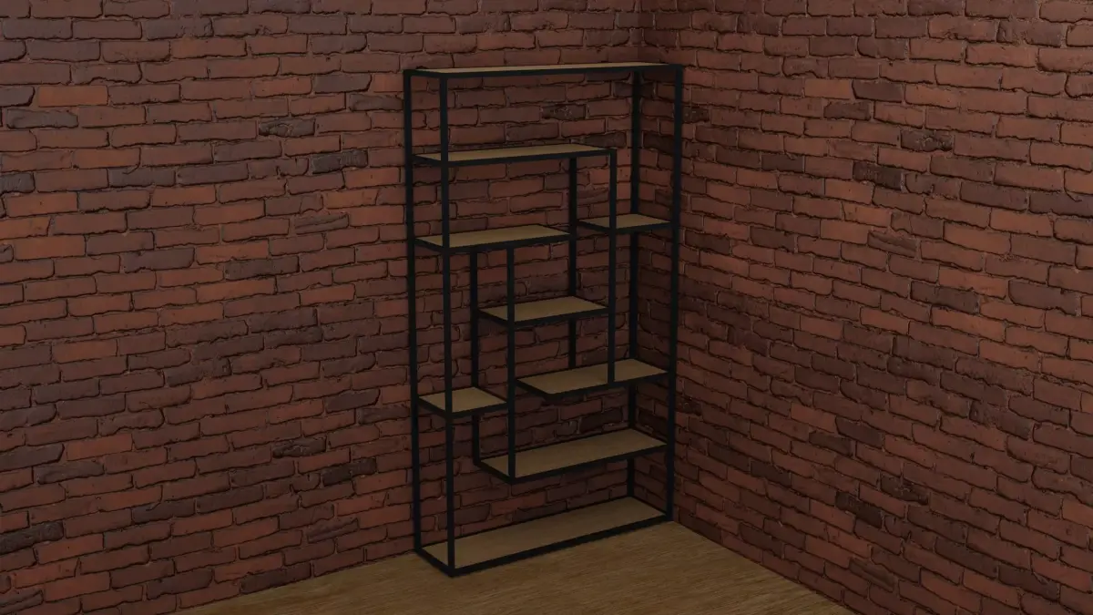 Shelfs in loft style Free low-poly 3D model