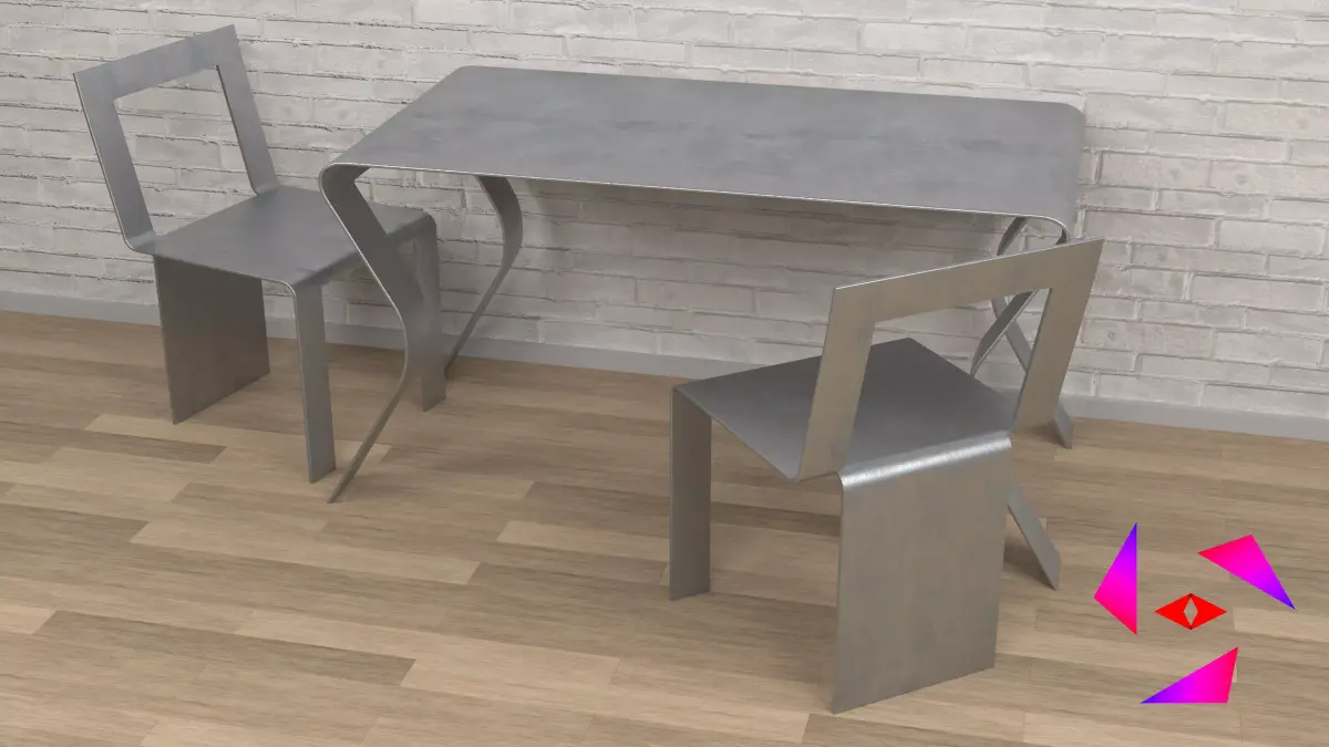Metal table for the kitchen Free 3D model