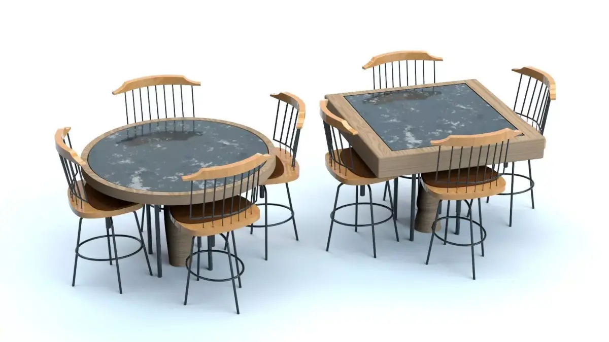 Table and chairs Free 3D model purchase