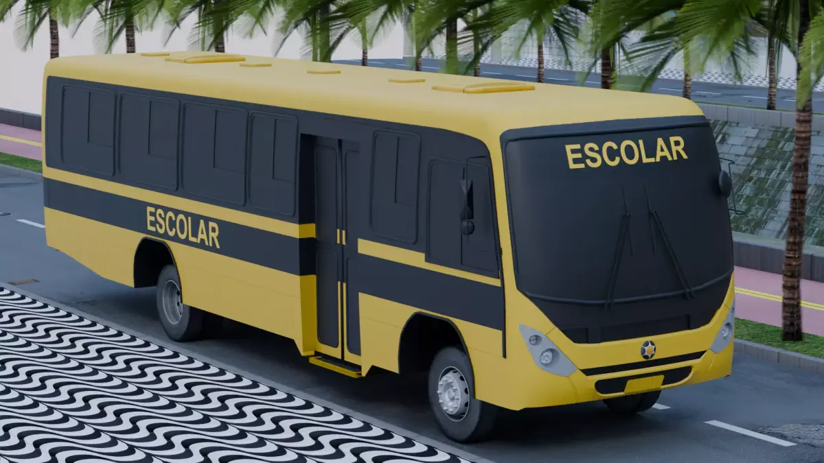 Marcopolo Senior Midi School Bus Low-poly 3D model