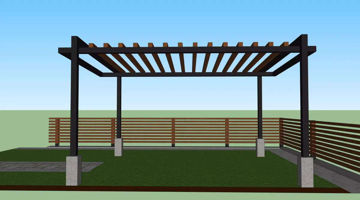 glogovik backyard with pergola Free 3D print model
