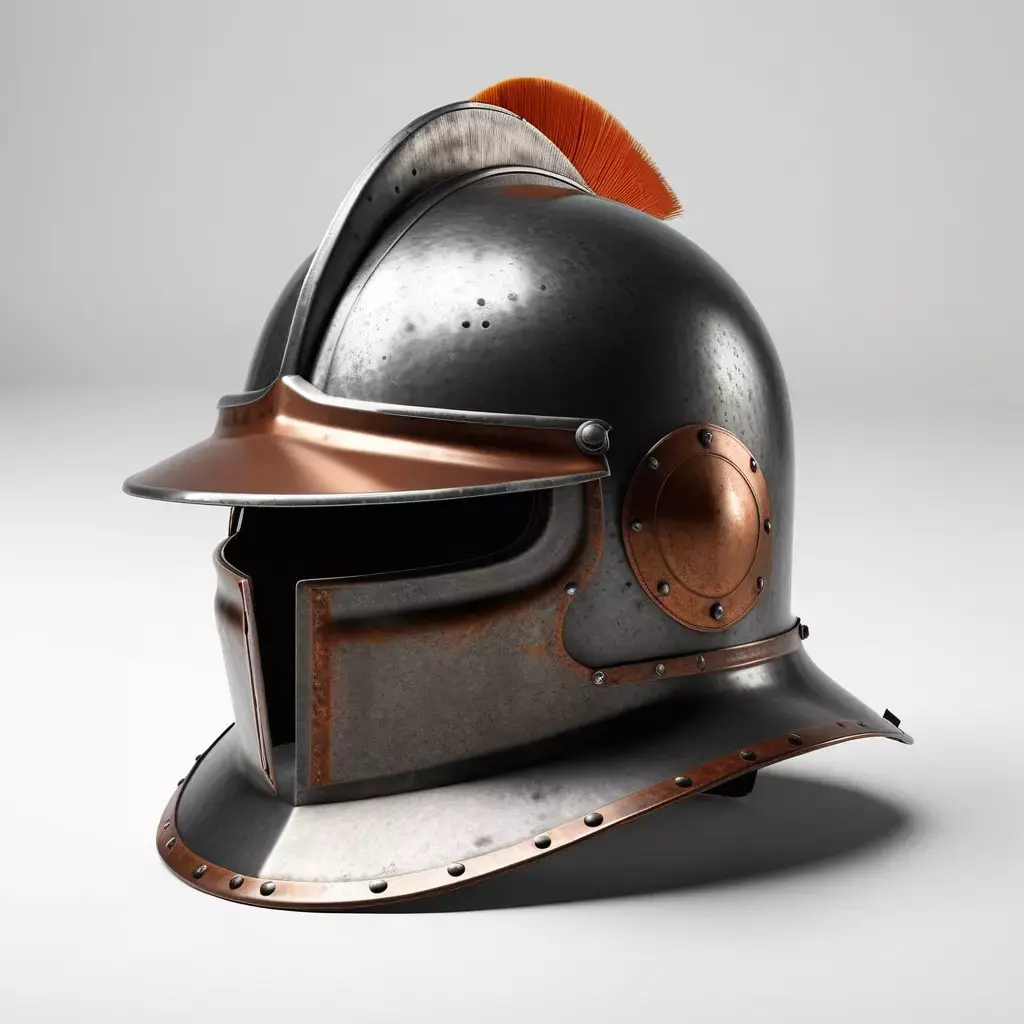 Dented Knight Steel Helmet 3D 3D model