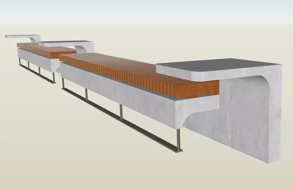 Bleacher Low-poly 3D model