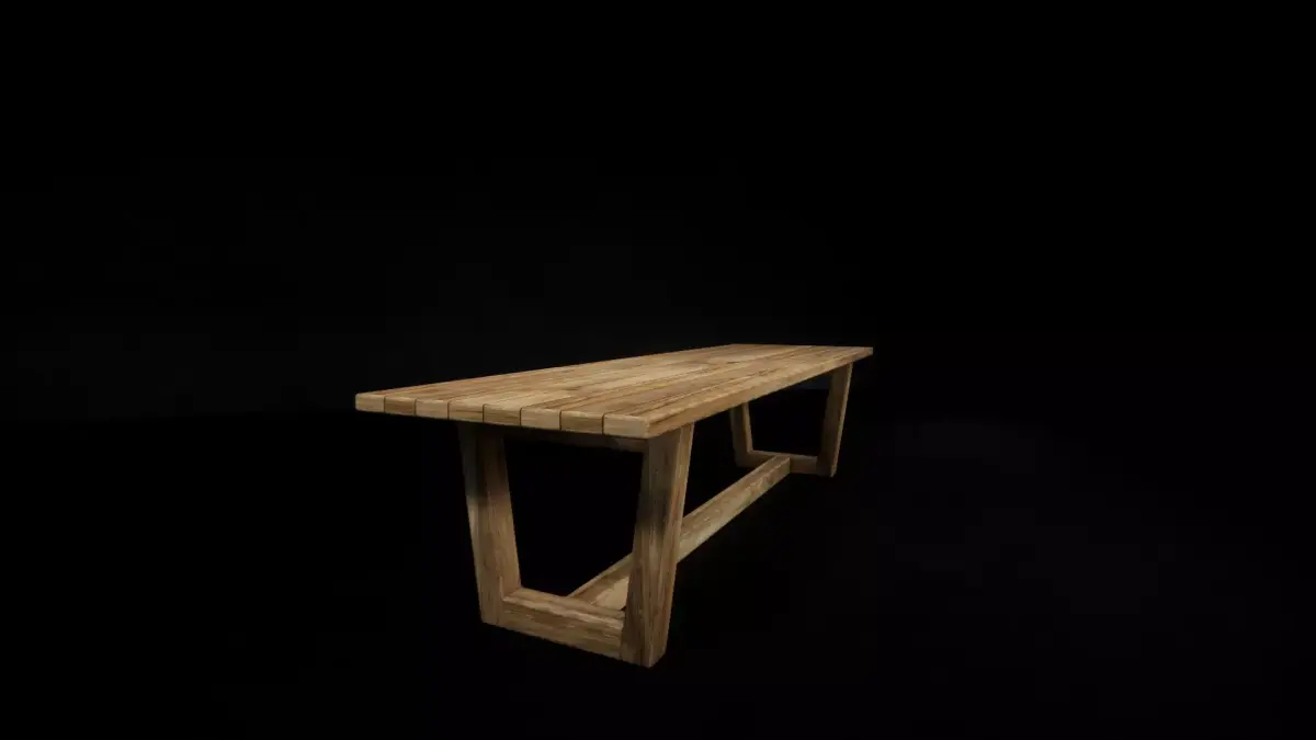 teak dining table 3D model