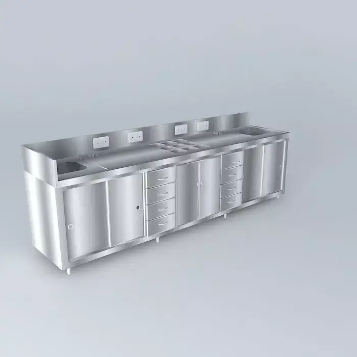 Kit234 Wall Desk in L by Alex Marques Free 3D model