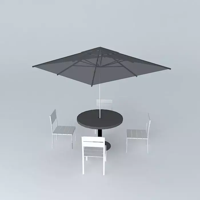 Set table and chairs Technicolor Tidelli Free 3D model