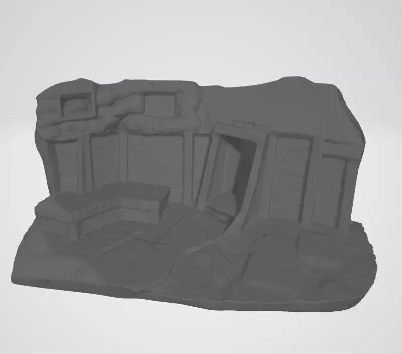 WW1 Trench Battlefield Diorama 3D print model