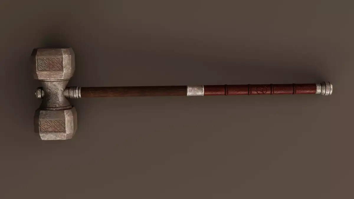 Viking War hammer Low-poly 3D model purchase