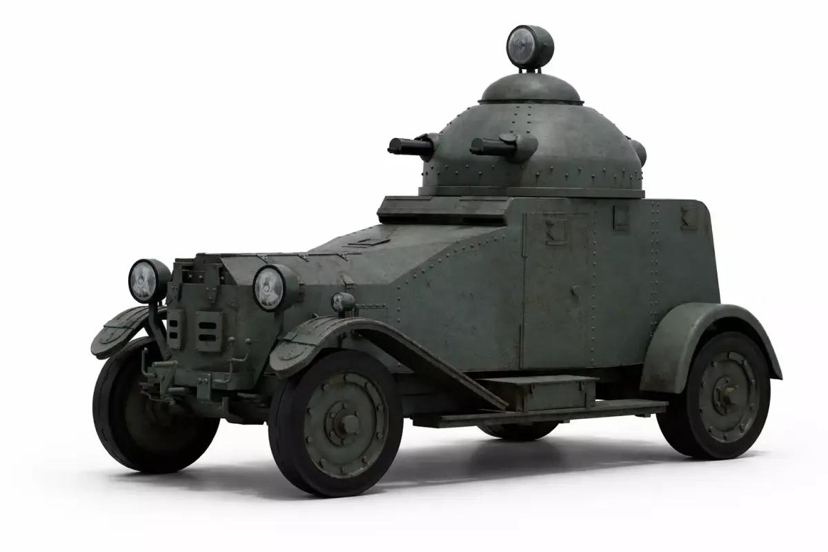 1920s Armored Vehicle Vintage Military Defense Utility 3D model