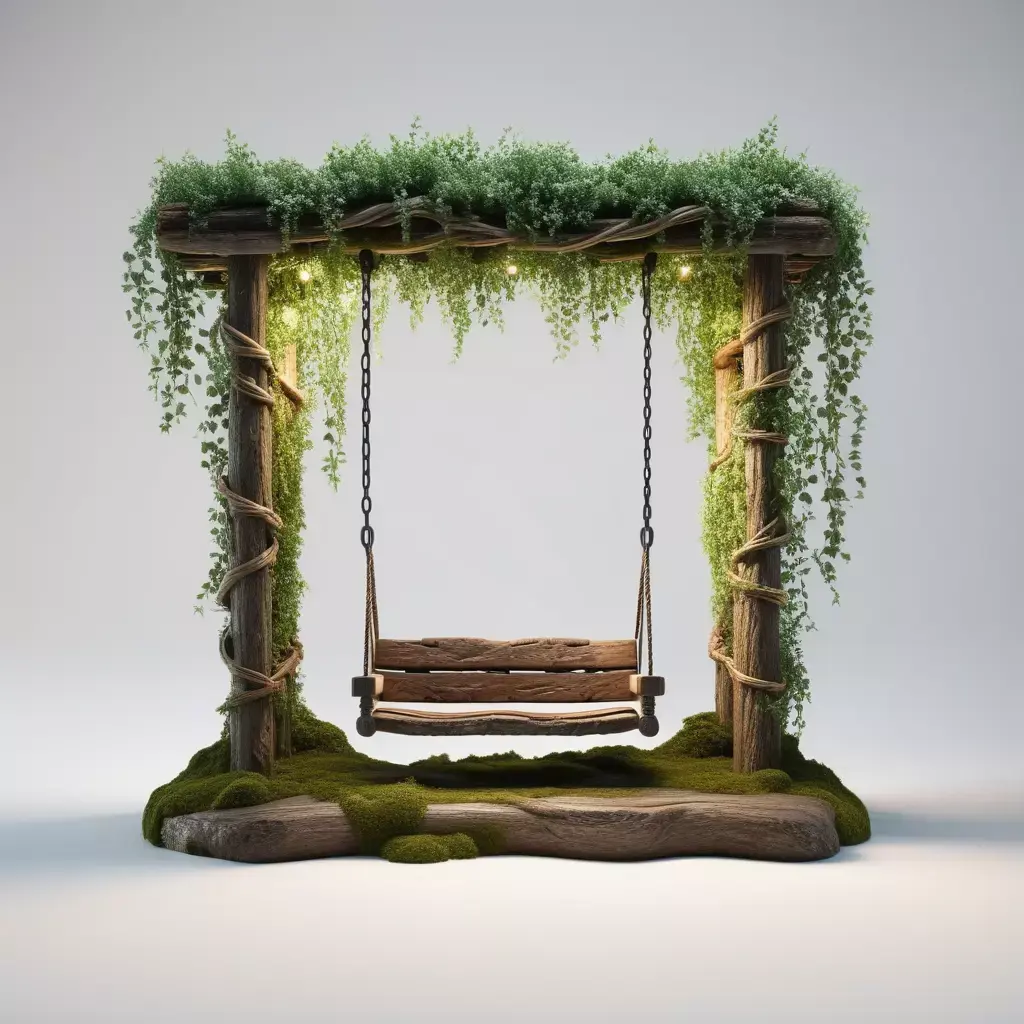 Enchanted Rustic Garden Swing 3D model