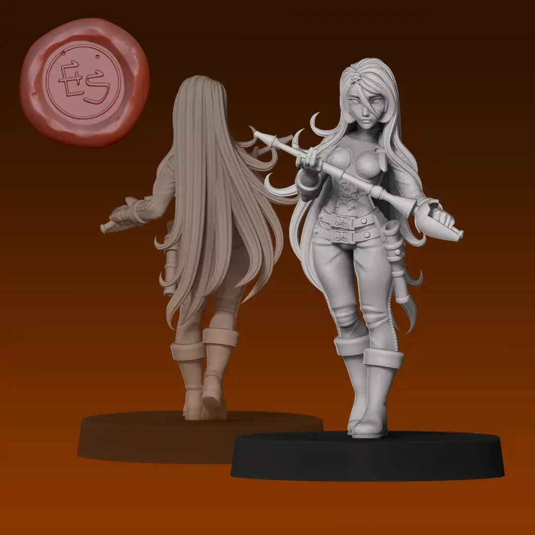 Queen Emeraldas - Space Pirate Captain Harlock - 32mm Miniature 3D print model