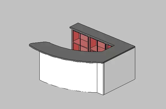 Modern semi-circular bar counter Revit model 3D model