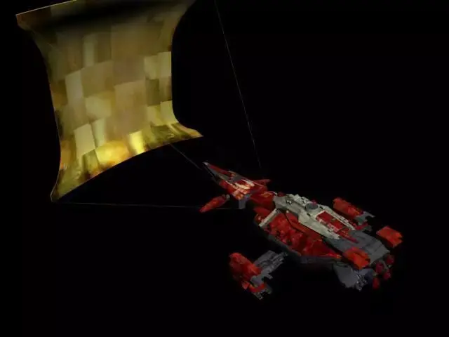 Sail space ship marunes D-502 Low-poly 3D model