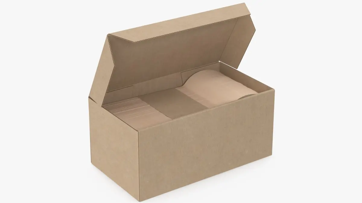 Wooden Spoons in a Box Mockup 3D model