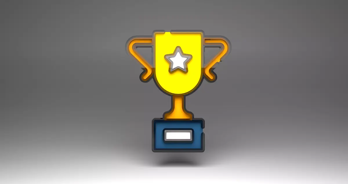 Trophy in 3D Flat Icon Free 3D model