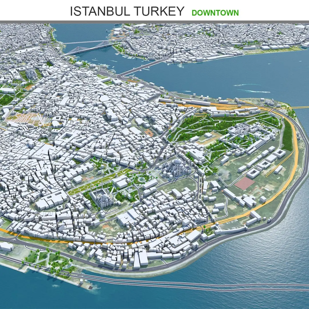 Istanbul City Turkey 3D model purchase
