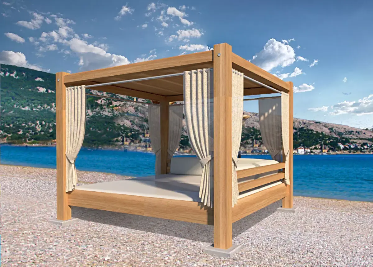 modern designed beach  garden pavilion 3dmodel Low-poly 3D model