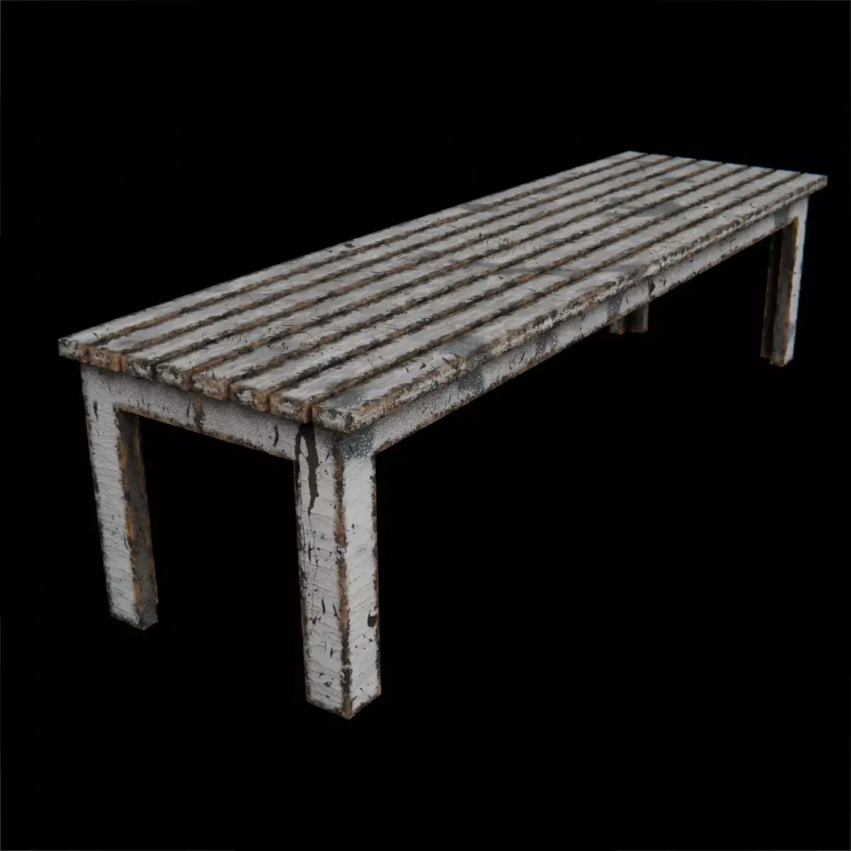 Old Rusty Bench Low-poly 3D model