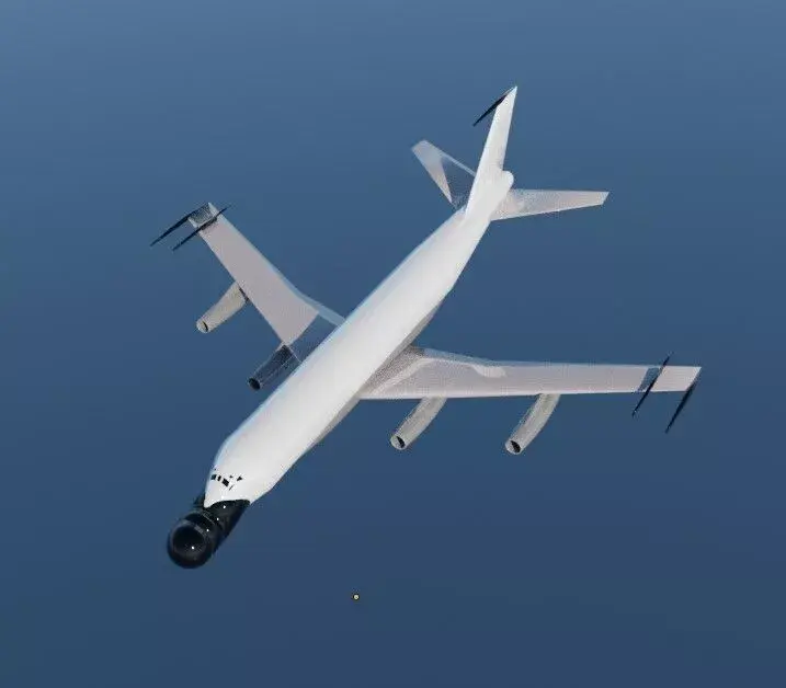 EC-135N ARIA Style Jet - Custom 1950s Aircraft Low-poly 3D model