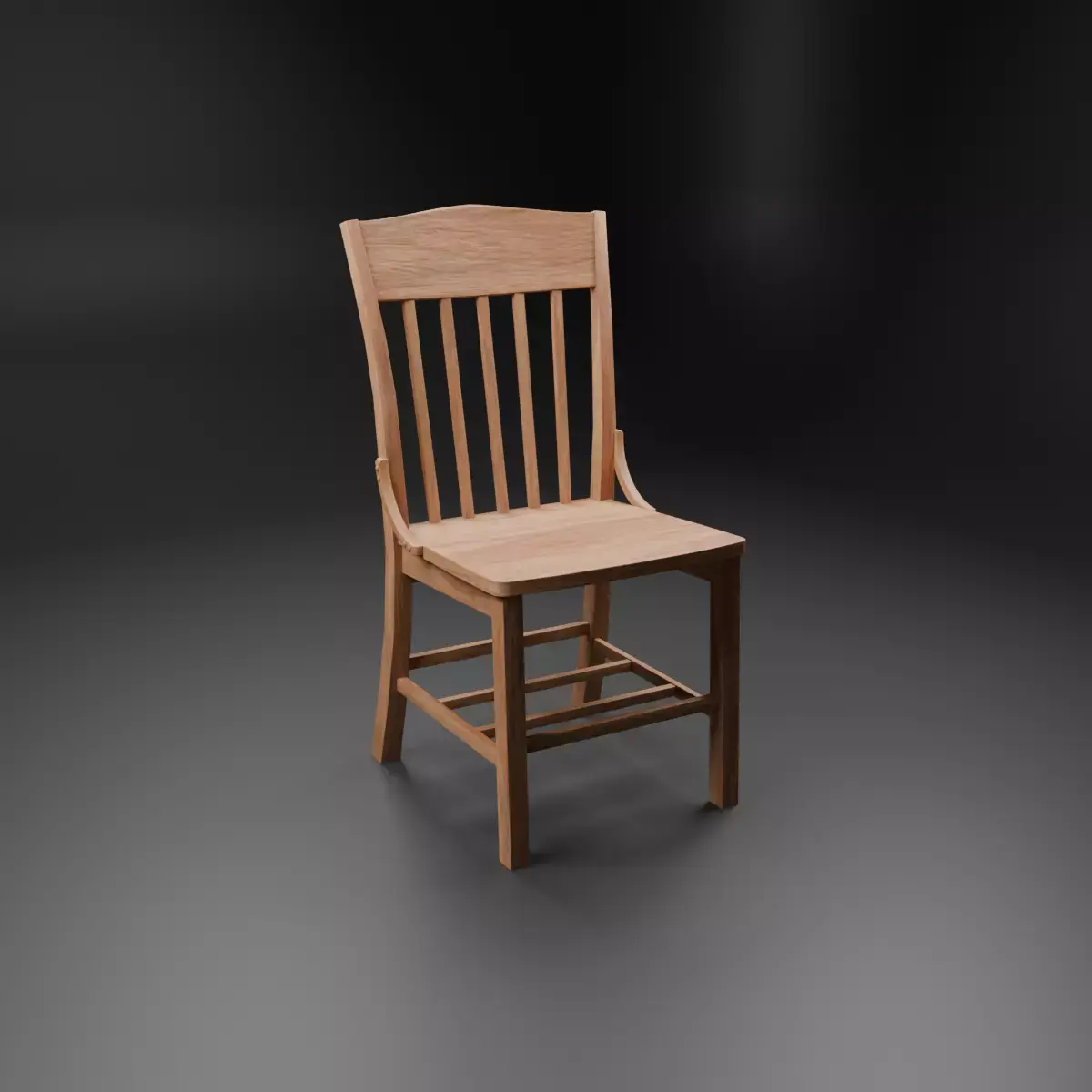 Wood Chair Free 3D model 2