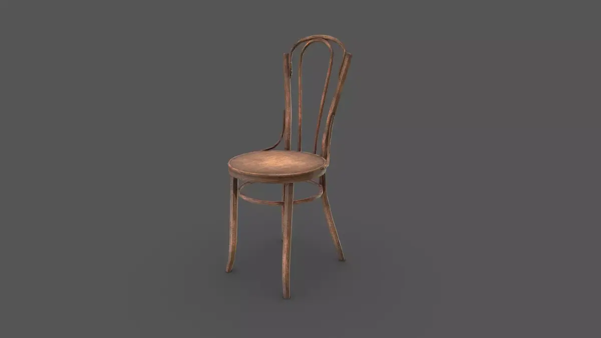 Old Wooden Chair Low-poly Free low-poly 3D model